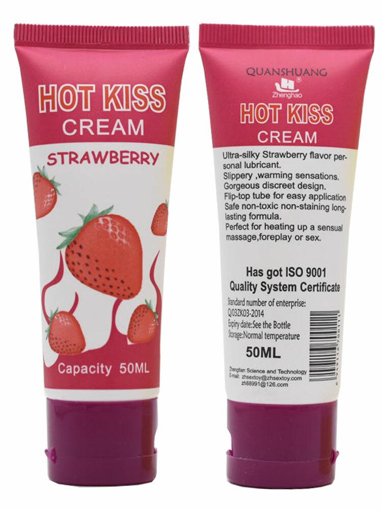 Лубрикант на водній основі Hot Kiss з ефектом зволоження 50 мл Полуниця - Зображення 2