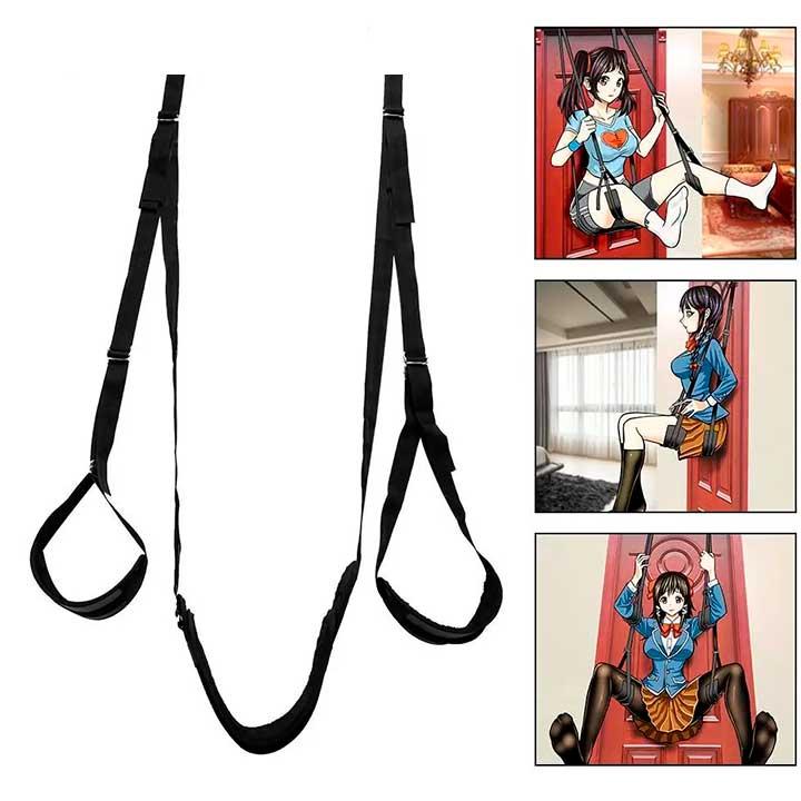 Секс-гойдалка на дверях Tentation Door Straps for Bad - Чорний- Садо-мазо - Зображення 5