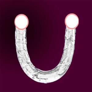 Двухсторонний фаллоимитатор "Double Dong" - 31,5*3,5 см - Прозрачный