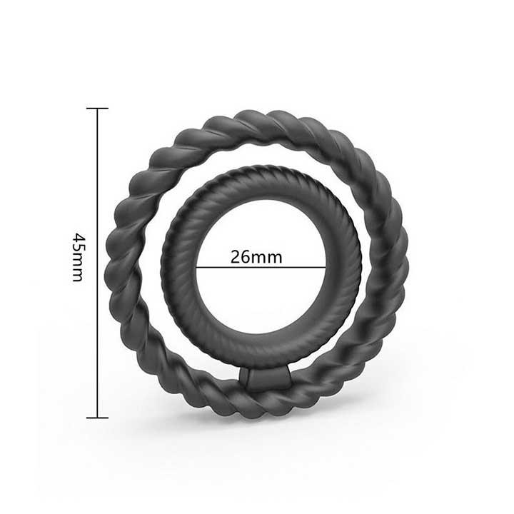 Ерекційне кільце подвійне "Dorcel DUAL RING" - Чорний - Зображення 3