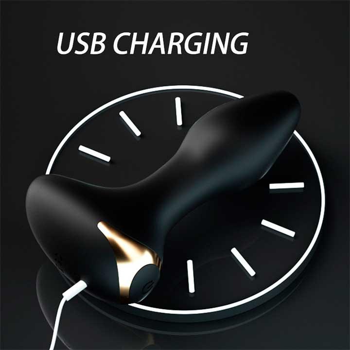 Анальная пробка с вибрацией LILO USB - Чёрный - 13*3 см - Анальные игрушки — изображение 3