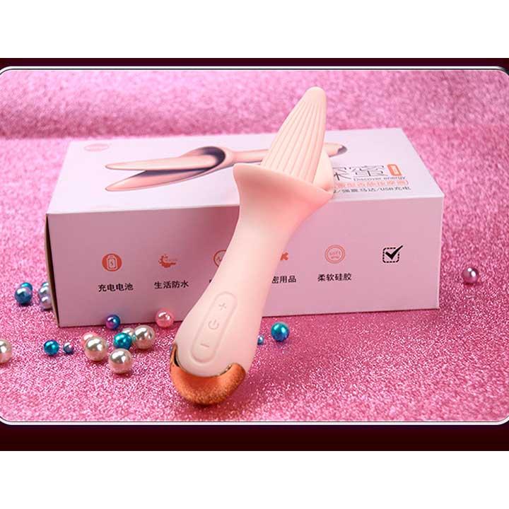 Вібратор лізун Flower Tongue USB - Світло-рожевий - Вібратори - Зображення 2
