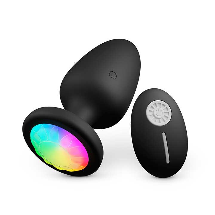 Світна анальна пробка з вібрацією 10X Light Up Rechargeable Anal Plug - 9,8*4,4 см - Анальні іграшки - Зображення 7
