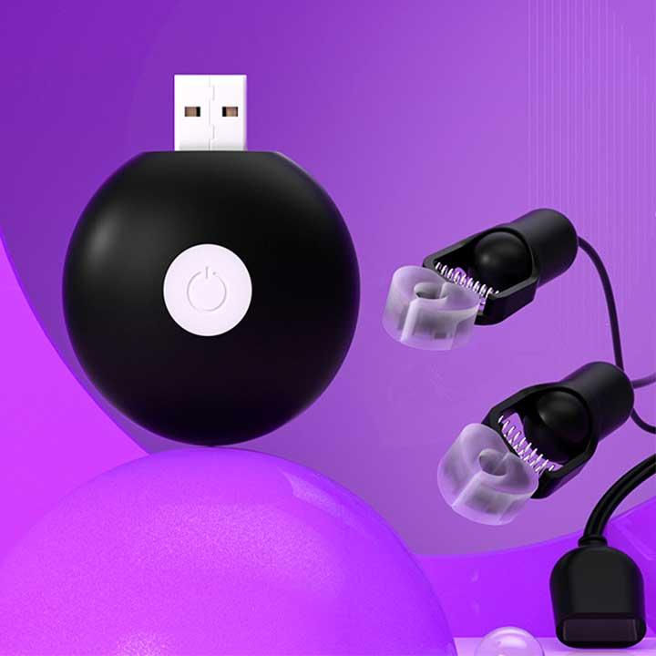 Зажимы для сосков с вибрацией "GALAKUin" USB 10 режимов - Черный - Садо-мазо — изображение 2