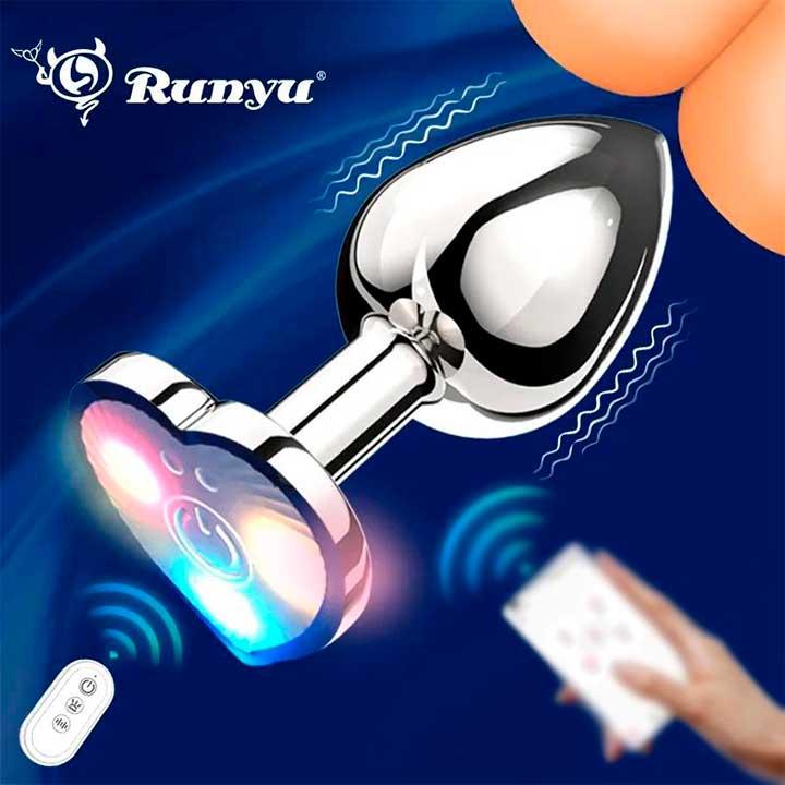 Сталева смарт анальна пробка, що світиться Magic Motion Equinox USB з Д/К - 7,2*2,8 см — Анальні іграшки - Зображення 3