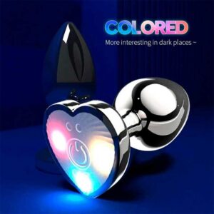Сталева смарт  анальна пробка, що світиться Magic Motion Equinox USB з Д/К  - 8,2*3,4 см — Анальні іграшки