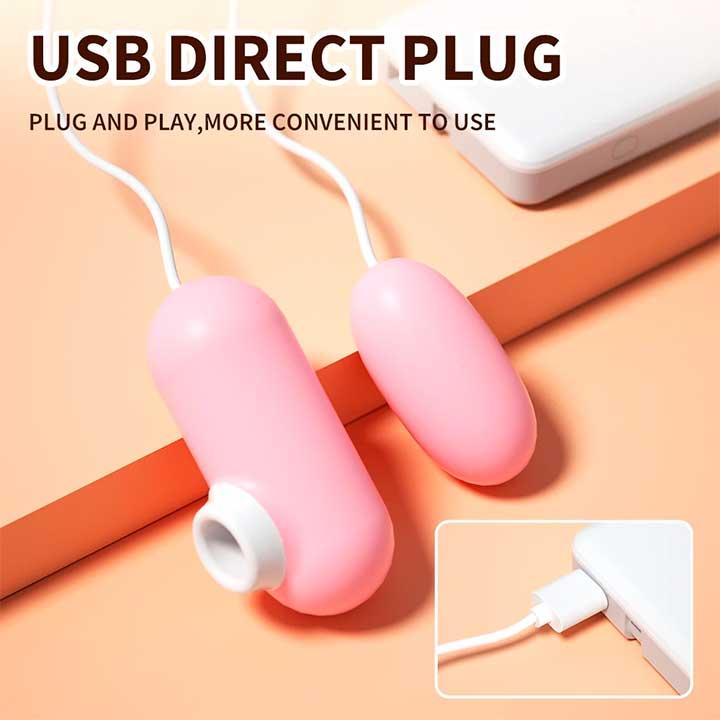 Двойное вакуумное виброяйцо "Вуманайзер" с USB-проводом 10 режимов – Вибраторы — изображение 3
