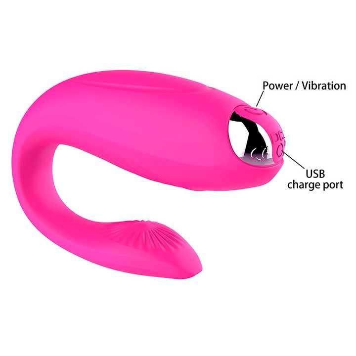 Вибратор для пар G-Sex USB Фуксия для пар — изображение 2