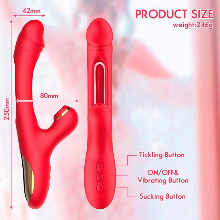Вибратор 3в1 Pretty Love Finger Bunny 21 режим красный — изображение 4
