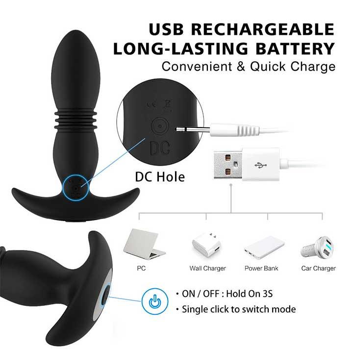 Анальная пробка "Svakom Primo Wine" с вибрацией и Д/У USB - Чёрный - 2,9*10 см – Анальные игрушки — изображение 7