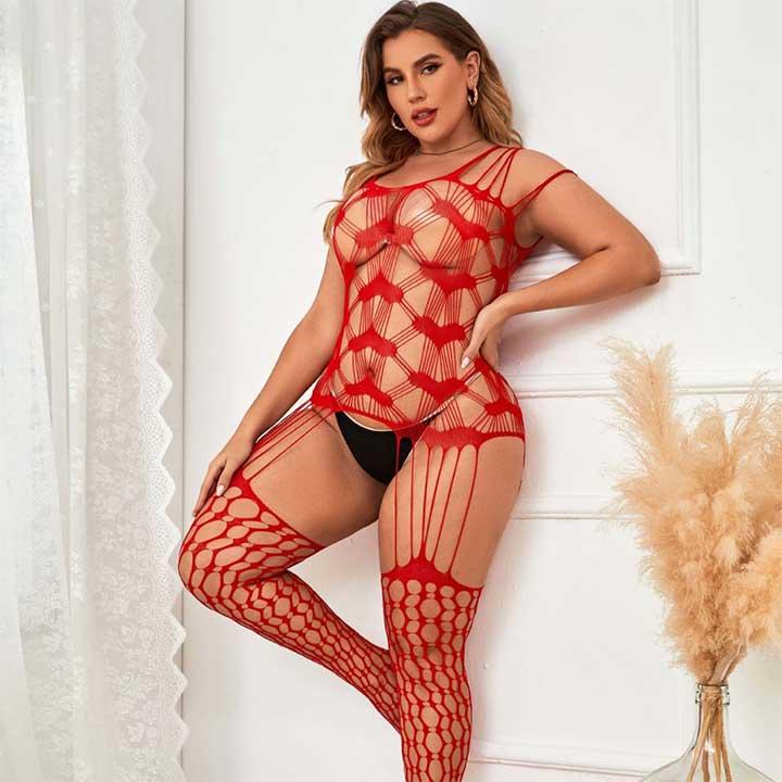 Откровенный бодистокинг с открытым доступом - Чёрный - L-XXL – Эротическое бельё — изображение 2