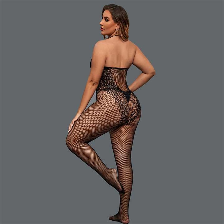 Откровенный бодистокинг с открытым доступом - Чёрный - L-XXL – Эротическое бельё — изображение 2