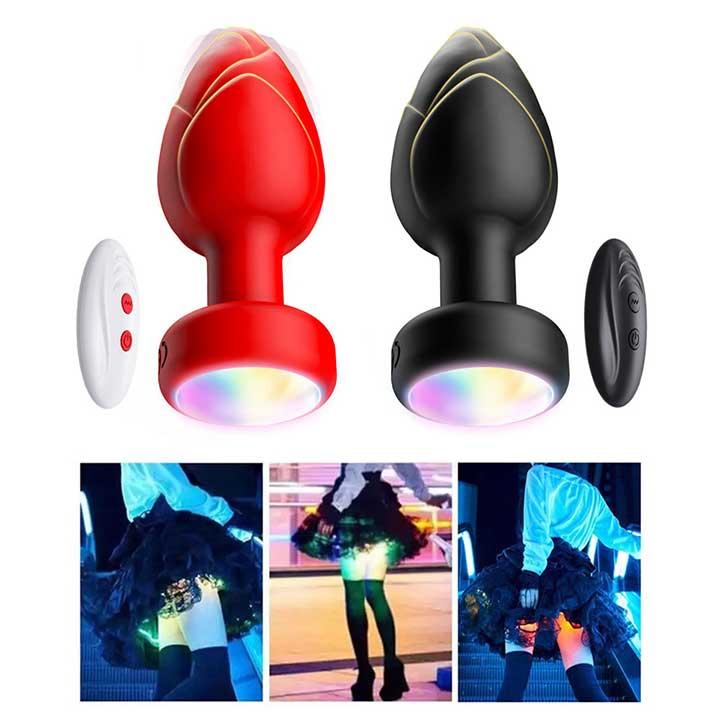 Анальна пробка що світиться з вібрацією і Д/К Light Anal Plug 3,5*9 см червоний — Анальні іграшки - Зображення 7