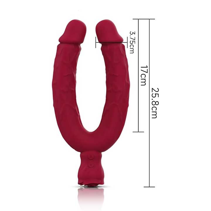 Двосторонній вібратор Y-Lover Rose Bloom Бордовий - Зображення 5