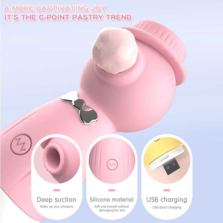 Кліторальний вакуумний вібратор в капелюшку Wo-sex Lilo USB - Рожевий - Зображення 3