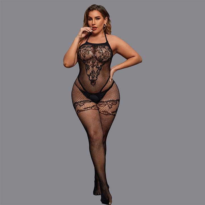 Откровенный бодистокинг с открытым доступом - Чёрный - L-XXL – Эротическое бельё — изображение 4
