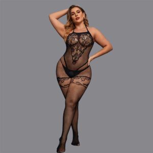 Откровенный бодистокинг с открытым доступом - Чёрный - L-XXL – Эротическое бельё