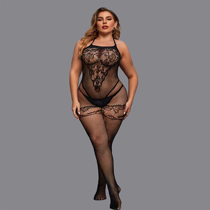 Откровенный бодистокинг с открытым доступом - Чёрный - L-XXL – Эротическое бельё — изображение 2