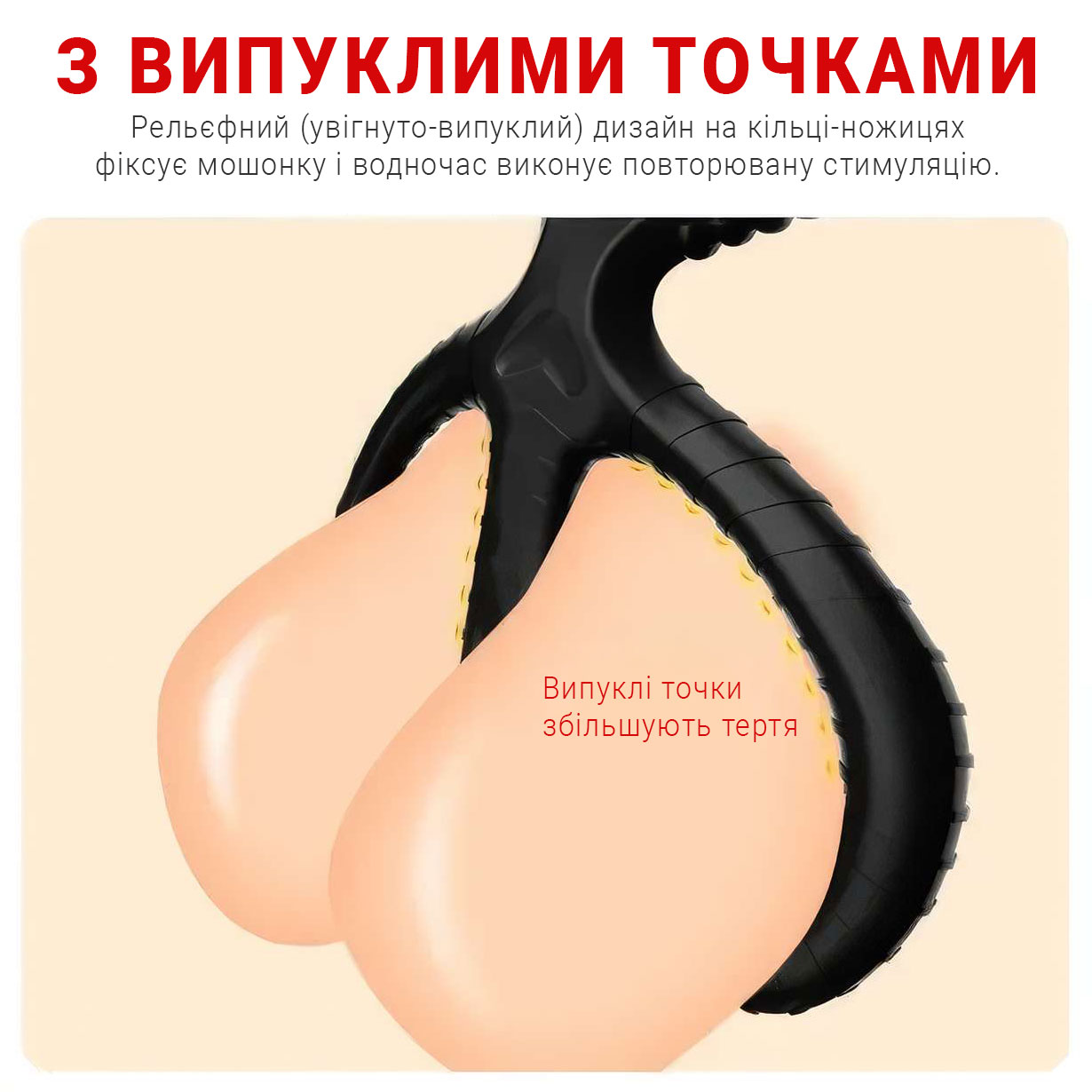 Эрекционное кольцо тройное "Ножницы" силиконовое для задержки эякуляции чёрный — изображение 6