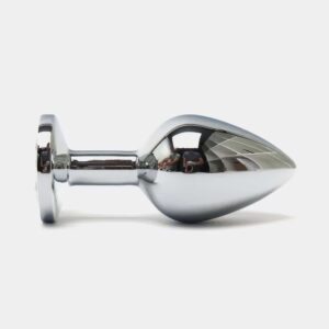 Сталева анальна пробка Buttplug з кристалом 6,4x2,3 см Сріблястий