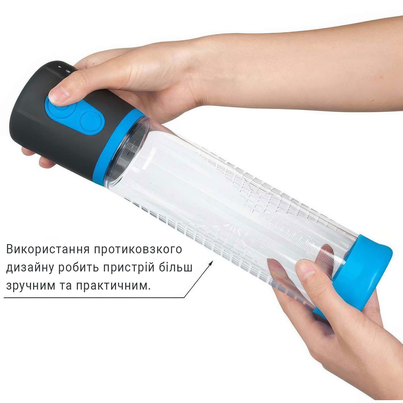 Помпа для збільшення члена електронна вакуумна BIGMAN Automatic 23 см Чорно-синя - Зображення 7