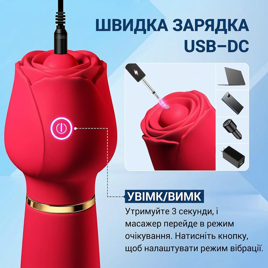 Силіконовий вібратор 2-в-1 з вібро-затискачами для сосків OEM Nipple Clamps 10 режимів Рожевий - Зображення 3