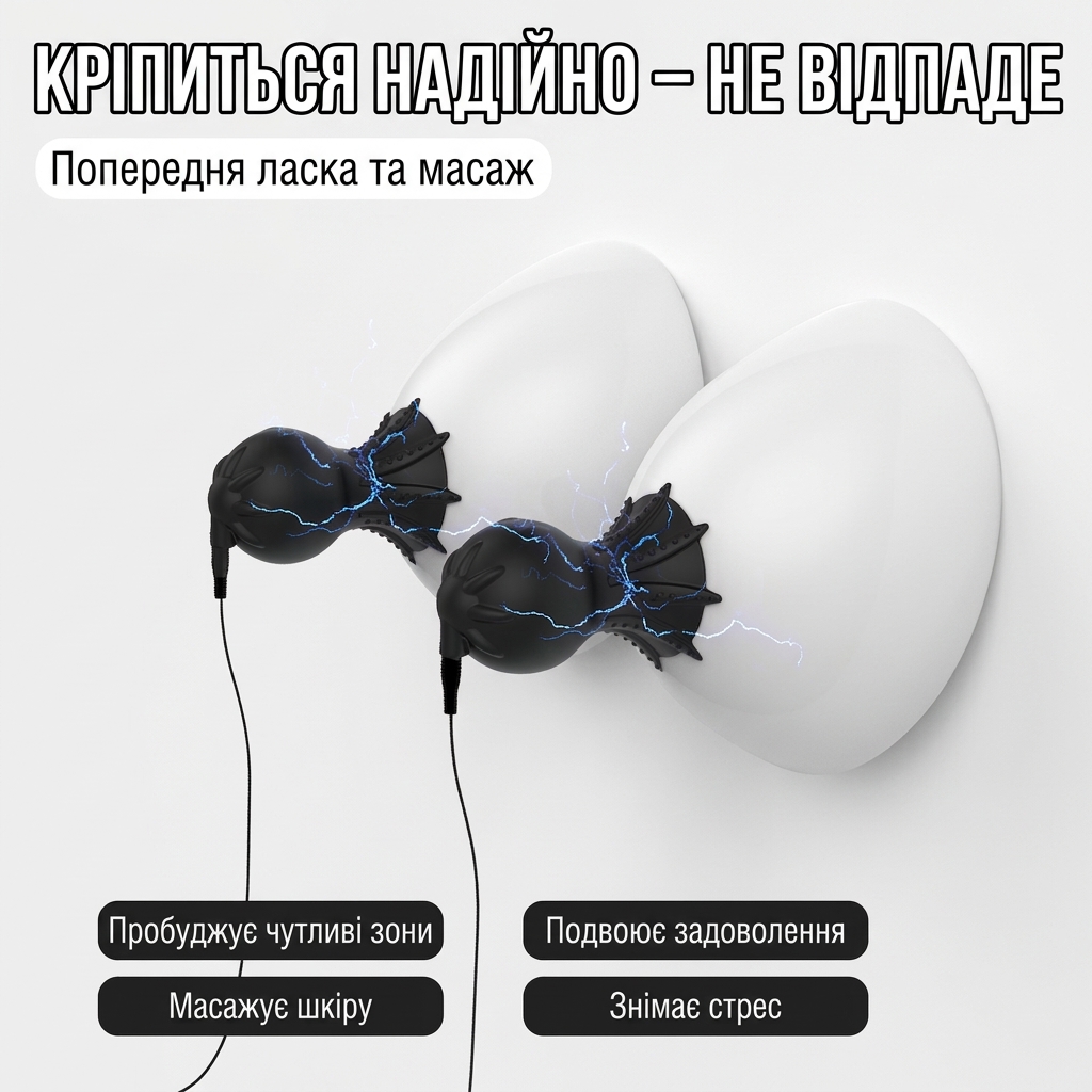 Вакуумний БДСМ електростимулятор для сосків з струмовим стимулятором 9x19 режимів медичний силікон - Зображення 4