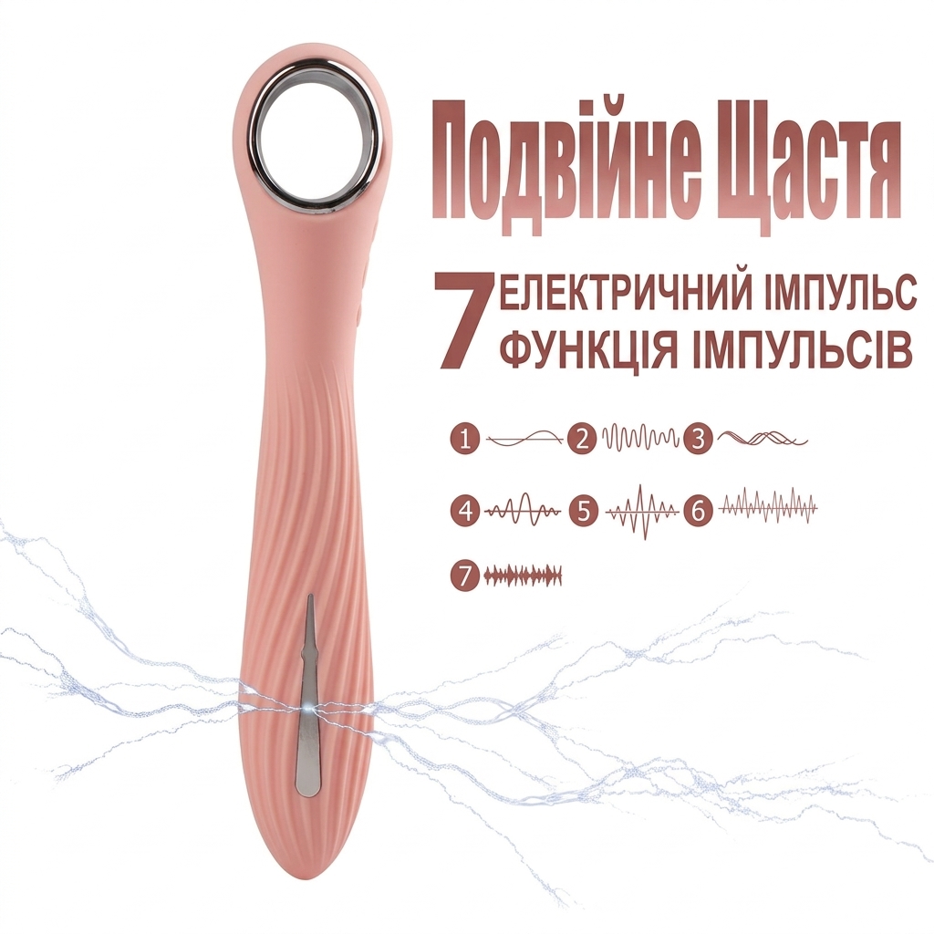 Вібратор-масажер для точки G силіконовий на акумуляторі 12 режимів вібрації та 7 електростимуляції 21.1 см Блакитний - Зображення 4
